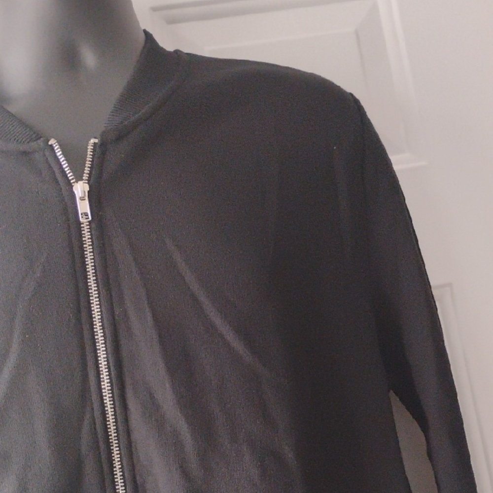 New ASOS Black Zip-Up Sweater Jacket - Picture 3 of 7